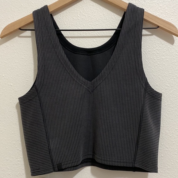 Ribbed Softstreme Cropped Tank Black - Picture 3 of 5
